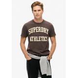 Superdry - Vintage Athletic - T-shirt - Bruin - Katoen