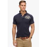 Superdry - M1110396A Vintage Athletic - Polo - Marineblauw - Katoen - Korte Mouwen