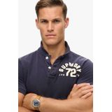 Superdry - M1110396A Vintage Athletic - Polo - Marineblauw - Katoen - Korte Mouwen