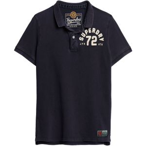 Superdry - M1110396A Vintage Athletic - Polo - Marineblauw - Katoen - Korte Mouwen