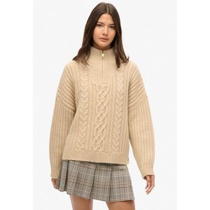 Superdry - Plooirok - Beige/Zwart/Wit - Geruit - Normale Pasvorm