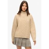 Superdry - W7210331A - Plooirok - Beige - Polyester - Geplooid Ontwerp