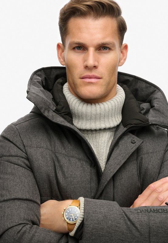 Superdry - M5011980A - Gewatteerd Jack - Grijs - Gerecycled Polyester, Duurzaam