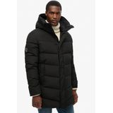 Superdry - City Chevron - Padded Parka Coat - Zwart - Loose Fit, Waterafstotend