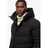 Superdry - City Chevron - Padded Parka Coat - Zwart - Loose Fit, Waterafstotend