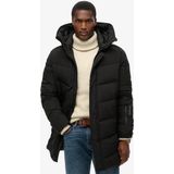 Superdry - City Chevron - Padded Parka Coat - Zwart - Loose Fit, Waterafstotend