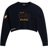 Superdry - W6110537A Varsity Pullover - Marineblauw - Biologisch Katoen