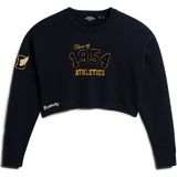 Superdry - W6110537A Varsity Pullover - Marineblauw - Biologisch Katoen