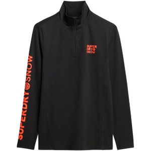 Superdry SKI BASE LAYER HALF ZIP TOP Heren Wintersportpully - Black - Maat S