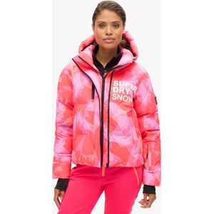 Superdry HOODED SKI BOXY PUFFER JACKET Dames Wintersportjas - Brush Camo Coral - Maat M
