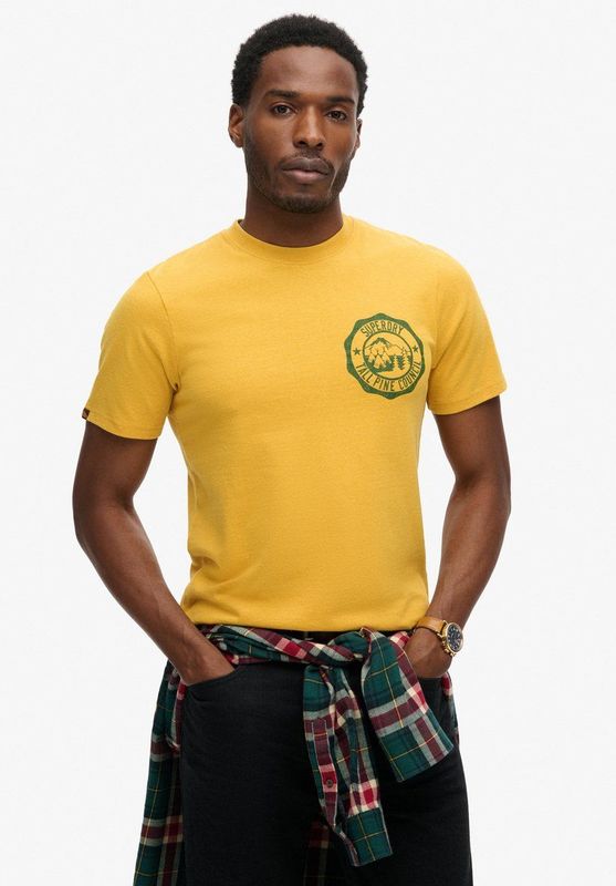 Superdry - Outdoor Graphic T-shirt - Geel - Korte Mouwen
