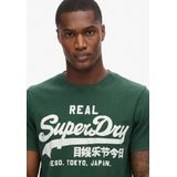 Superdry - T-shirt - Groen - Katoen - Korte Mouwen