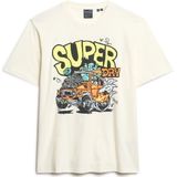 Superdryvoor mannen. M1012026A Dragnut Odd Rods T-shirt gebroken wit (S), Casual, Katoen, Korte mouwen