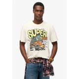 Superdryvoor mannen. M1012026A Dragnut Odd Rods T-shirt gebroken wit (S), Casual, Katoen, Korte mouwen