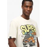 Superdryvoor mannen. M1012026A Dragnut Odd Rods T-shirt gebroken wit (S), Casual, Katoen, Korte mouwen