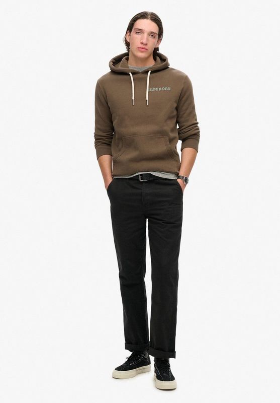 Sweater - Zwart - Sweatstof - Capuchon met Trekkoord - Logoprint