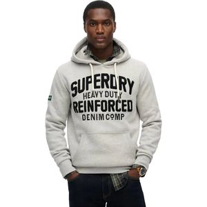 Superdry Embroidere Script Graphic Hoodie Grijs Man