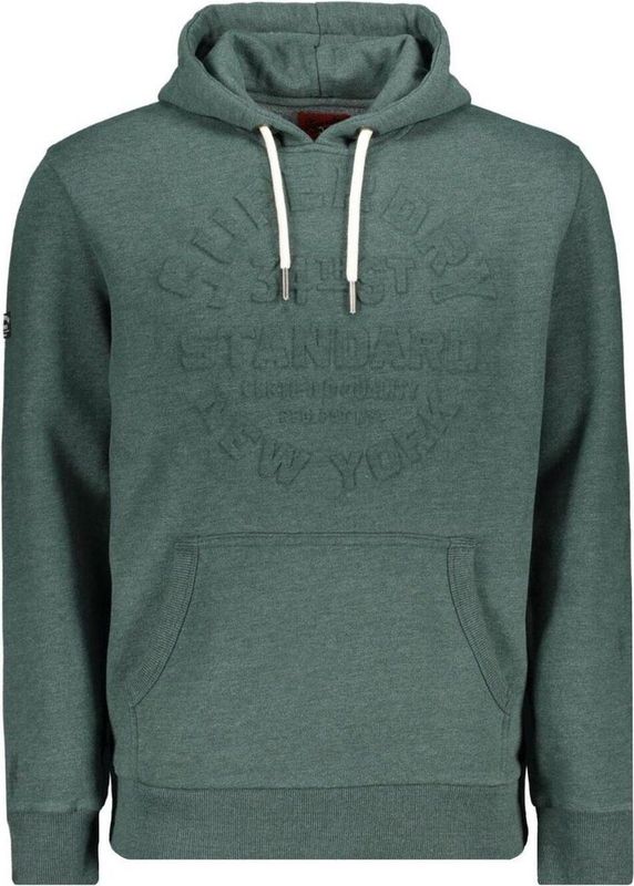 Superdry - Hoodie - Grijs - Katoen - Gevoerde Capuchon - Buidelzak