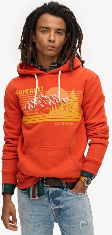 Superdry Outdoor Graphic Stripe Hoodie Oranje Man
