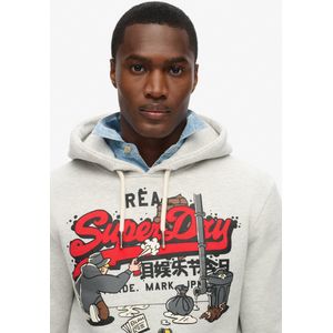 Superdry New York Vl Graphic Hoodie Grijs Man