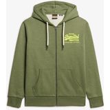 Superdry - Vintage Hoodie - Groen - Katoen - Relaxte Pasvorm