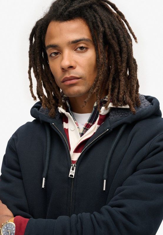 Superdry Sweatvest Borg Lined Navy heren