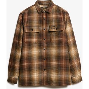 Superdry geruit regular fit overshirt Miller bruin