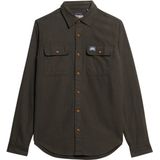 Superdry - M4010723A - Flanellen Werkoverhemd - Marineblauw - Lange Mouwen - Biologisch Katoen