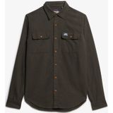 Superdry - M4010723A - Flanellen Werkoverhemd - Marineblauw - Lange Mouwen - Biologisch Katoen