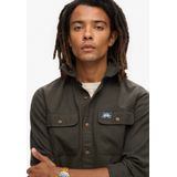 Superdry - M4010723A - Flanellen Werkoverhemd - Marineblauw - Lange Mouwen - Biologisch Katoen
