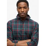 Superdry - M4010737A - Overhemd - Marineblauw - Biologisch Katoen, Lange Mouwen, Duurzaam