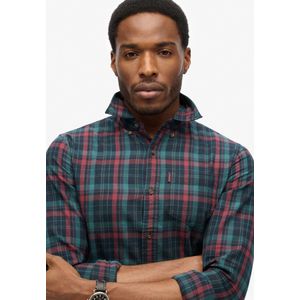 Superdry - M4010737A - Overhemd - Marineblauw - Biologisch Katoen, Lange Mouwen, Duurzaam