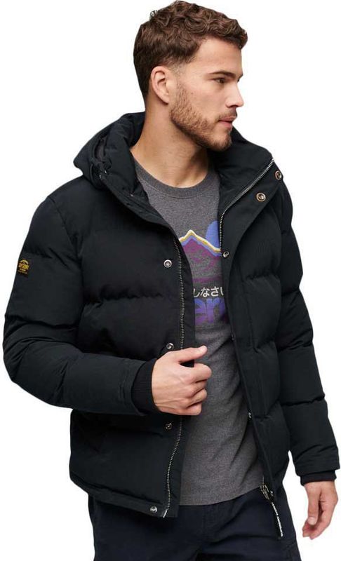 Superdry - Everest - Puffer Jas - Jet Black - Water- en Winddicht