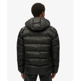 Superdry - Hooded City Graphic Puffer Jas - Zwart - Gewatteerd - Waterafstotend
