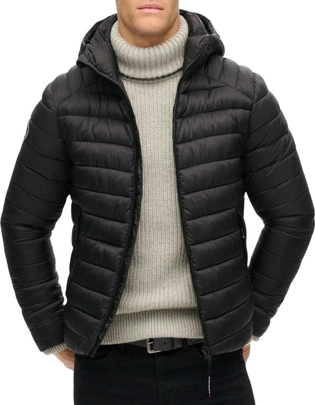 Superdry - M5011906A - Gewatteerd Jack - Zwart - Nylon