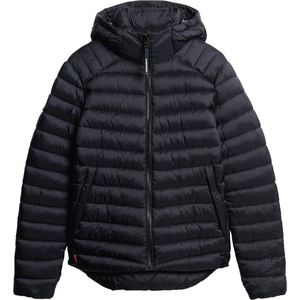 Superdry - Fuji Sport - Donsjack - Zwart - Imitatiebont Capuchon