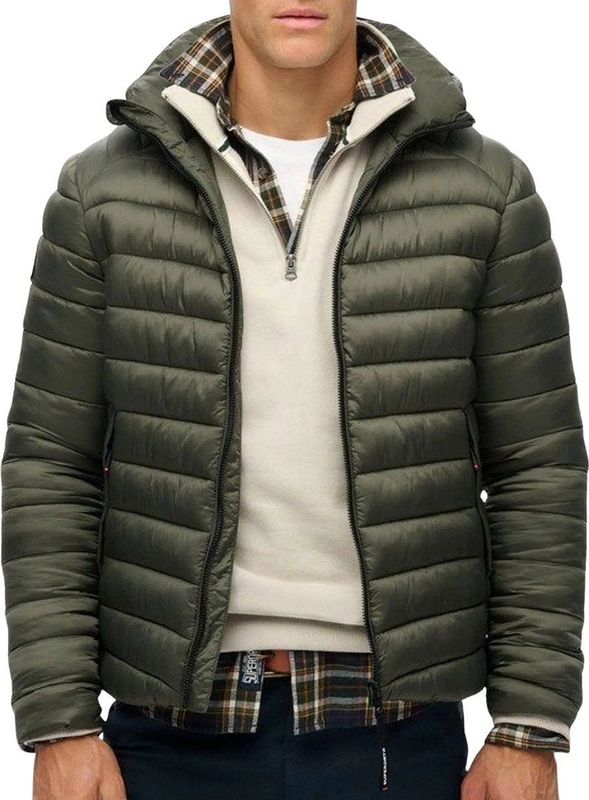 Superdry - M5011906A - Gewatteerd Jack - Groen - Gerecycled Nylon