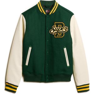 Superdry - Bomberjack - Wolmix - Gestreepte Kraag - Imitatiebont Mouwen