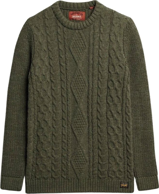 Superdry - Jacob - Gebreide Trui - Donkergrijs - Casual - Acryl - Duurzaam