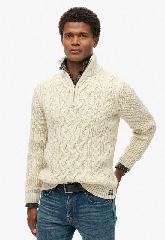 Superdry Jacob Cable Knit Half Zip Heren Trui