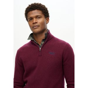 Superdry - Essential - Geborduurde Trui - Bordeaux - Wol