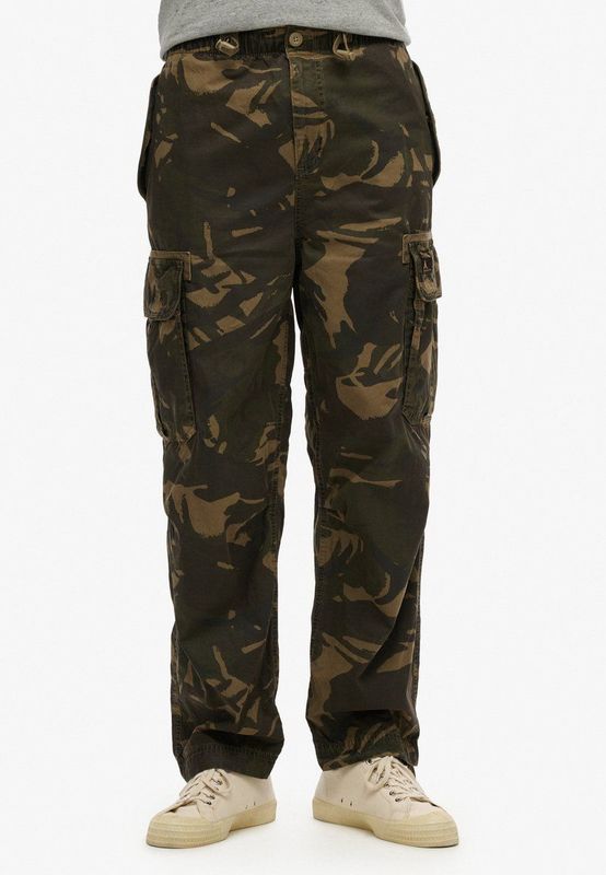 Superdry - Baggy Parachute Cargobroek - Groen - Katoen - Wijde Pasvorm