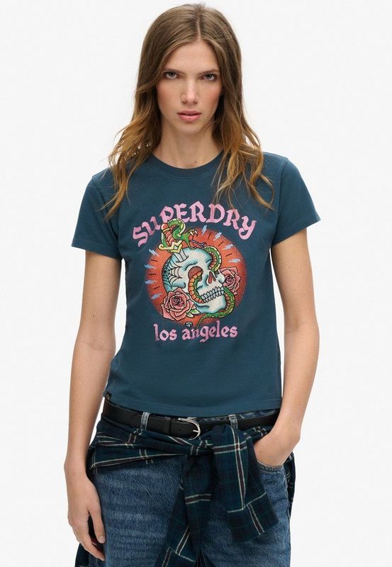 Shirt - Jersey - Ronde Hals - Motiefprint - Normale Pasvorm - Kwartmouw