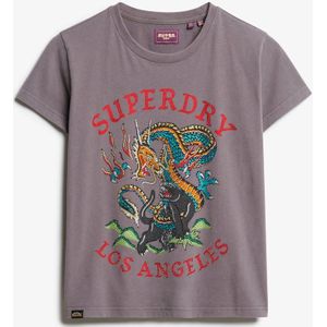 Superdry - Tattoo Rhinestone - Fitted T-shirt - Carbon Black - Korte Mouwen