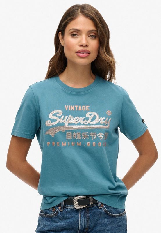 Superdry - Vl Graphic T-shirt - Korte Mouwen - Biologisch Katoen