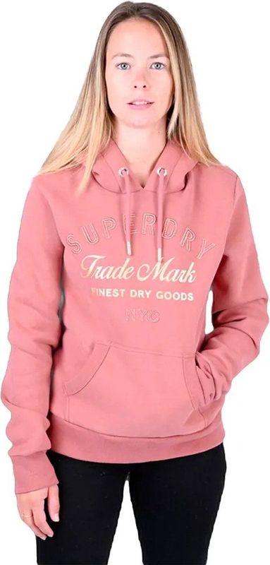 Superdry - Luxe Metallic Logo Hoodie - Roze - Vrouw