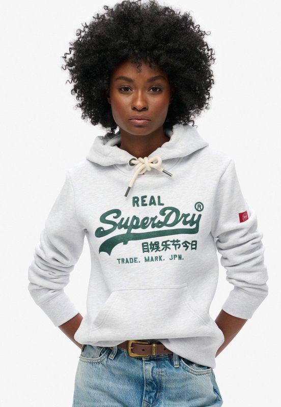 Superdry - Vl Graphic - Hoodie - Grijs - 100% Katoen