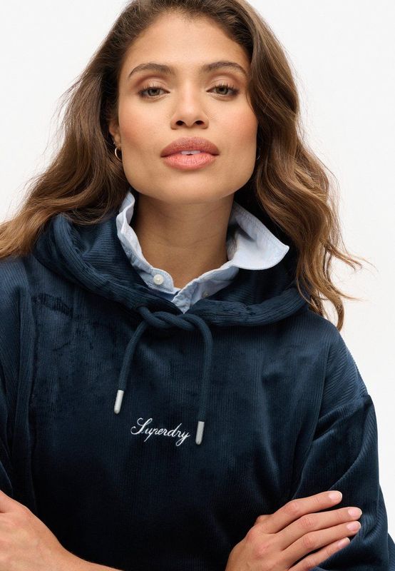 Superdry - W2012168A - Hoodie - Zwart - Velours - Casual