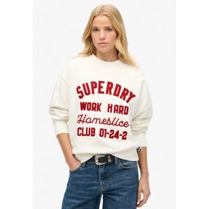 Superdry - Workwear - Losse Trui - Rood - Geborduurd - Dames