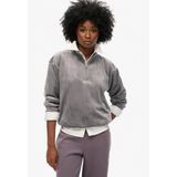 Superdry Country Club Velour Sweatshirt Met Halve Rits